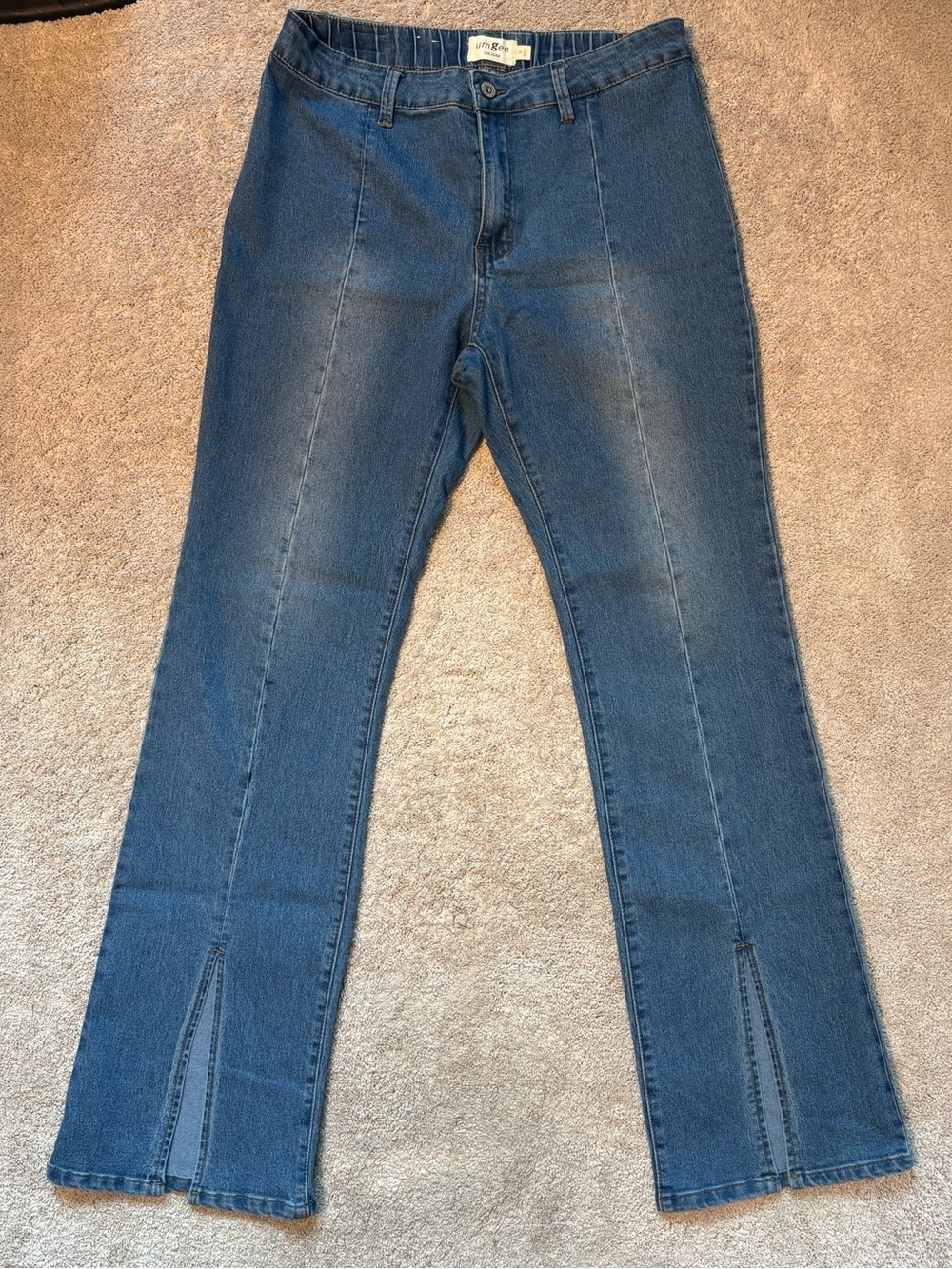 Umgee Denim High Rise Split Hem Jeans Women’s Size 9 Medium Wash bootcut